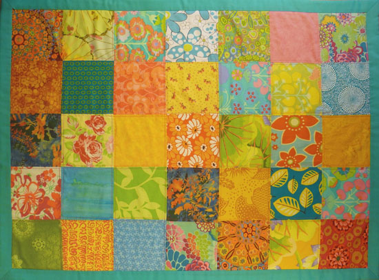 Lemon Pink cot quilt