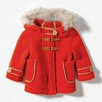 Red winter coat with fur hood Zara Kids