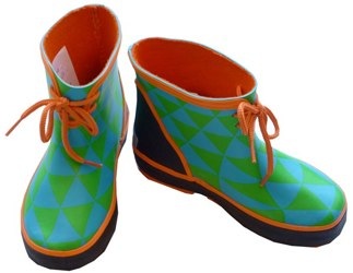 Ce La Vi pierrot clown check wellies