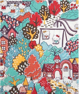 Orange Kitty Town Hello Kitty Print Orange Kitty Town Hello Kitty Print