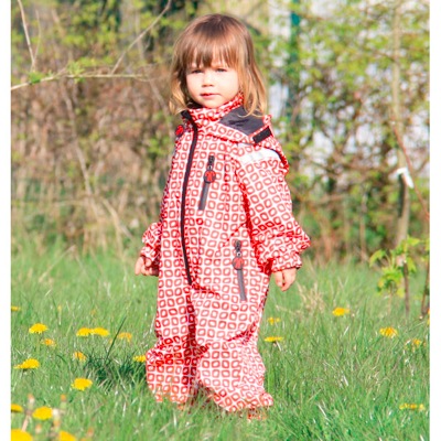 Ducksday Funky Red Print Rainsuit