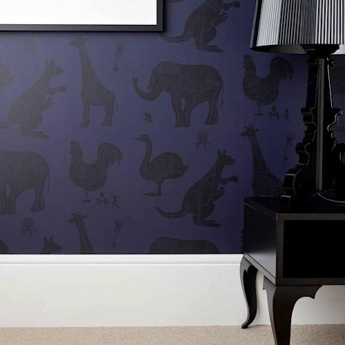 'How it works' purple children's wallpaper by Paperboy
