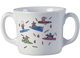 Rice Baby 2 handle melamine cup, dogs