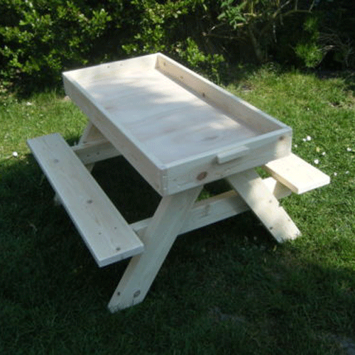 Picnic table with sandpit