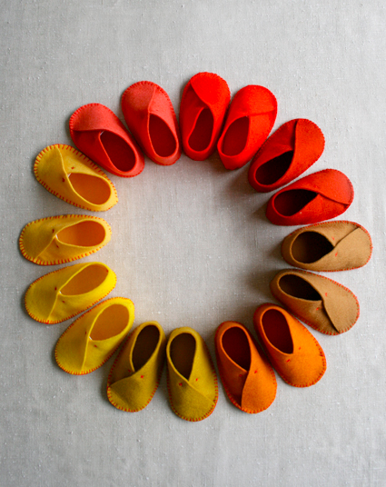 Molly's Sketchbook: Felt Baby Shoes at Purlbee