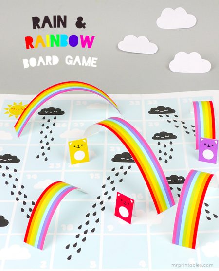 Rain & Rainbow Board Game (variation of Snakes & Ladders)