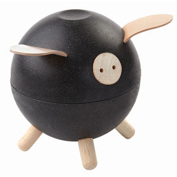 Plan Toys Piggy Bank in Black